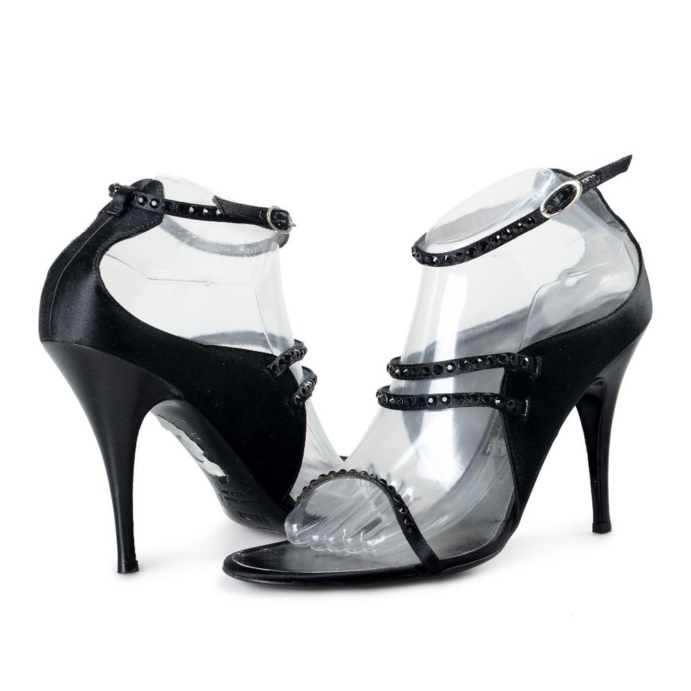 Gianfranco Ferre  Satin Leather Sandals - Picture 8 of 9